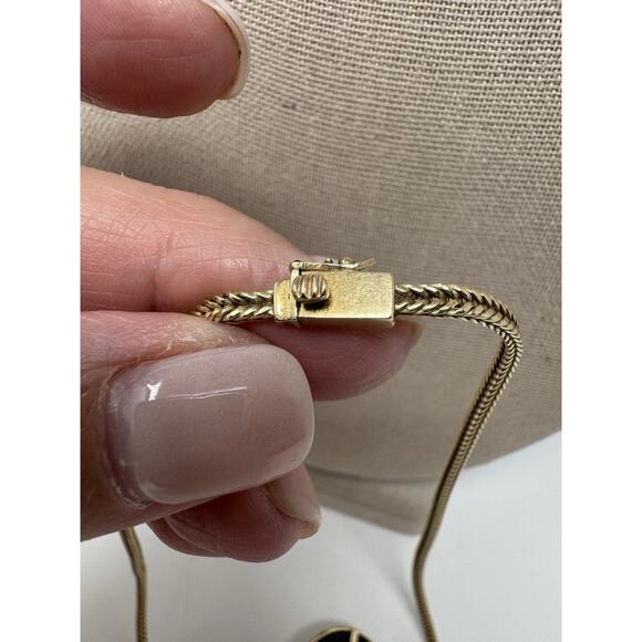 MAZZA BARTHOLOMEW SIGNED 14k YELLOW GOLD MABE BLISTER PEARL Pendant Necklace - Picture 5 of 15